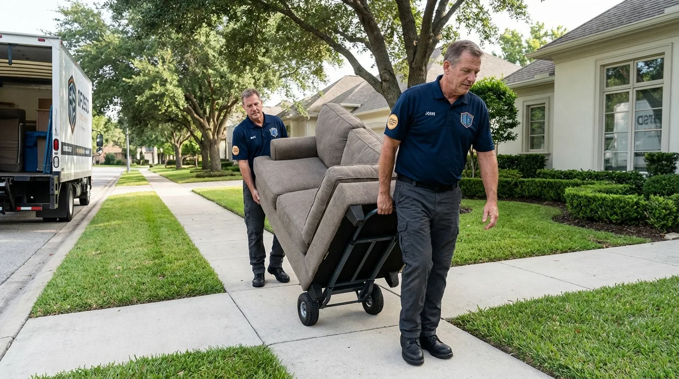 Local residential moving crew loading furniture in Moscow Mills, MO